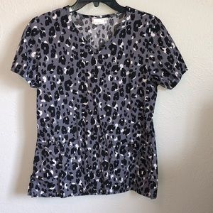Cheetah Print Scrub Top